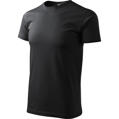 T-Shirt Herren Basic, 4XL, ebony grau