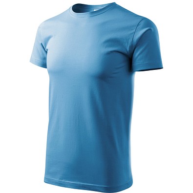 T-Shirt Herren Basic, S, azureblau