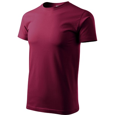 T-Shirt Herren Basic, S, garnet