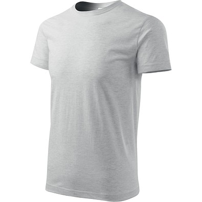 T-Shirt Herren Basic, S, hellgrau melliert