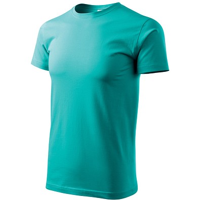 T-Shirt Herren Basic, S, smaragdgrün