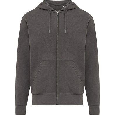 Iqoniq Abisko Zip-Kapuzenpullover aus recycelter Baumwolle, anthrazit, L