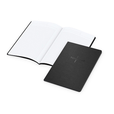 Geiger-Notes Tablet-Book A5 schwarz, Farbschnitt und Prägung in schwarz
