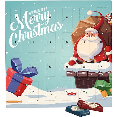 Täfelchen Adventskalender, Sarotti Täfelchen, Weihnachtsmann im Kamin