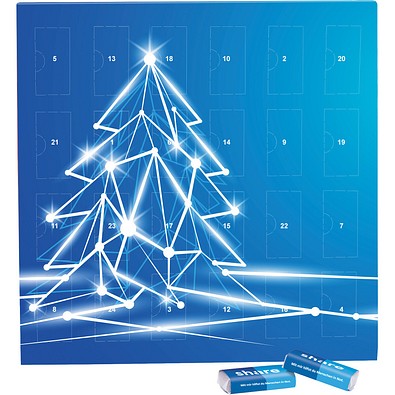Täfelchen Adventskalender, share Schokotäfelchen, LED Tanne