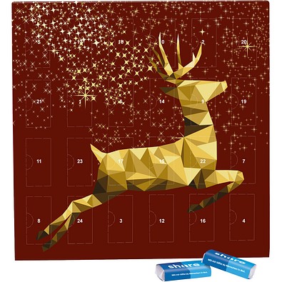 Täfelchen Adventskalender, share Schokotäfelchen, Rentier, Gold