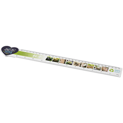 Tait 30 cm herzförmiges Lineal aus Recycling-Kunststoff, weiß