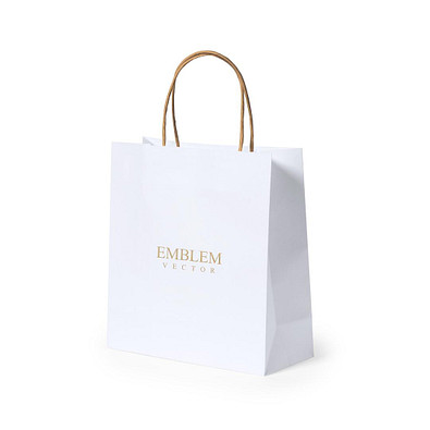 Papier Tragetasche Recycled klein, weiss