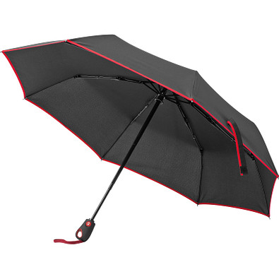 Taschenschirm aus Pongee mit Fiberglas-Gestänge, rot