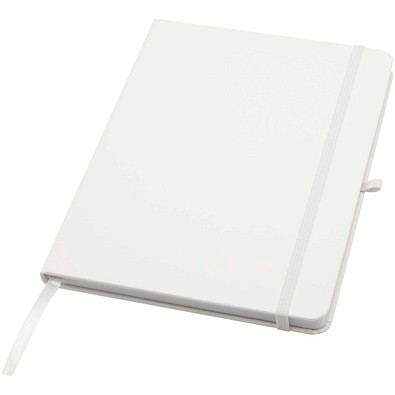 Teak A5 Hardcover Notizbuch, liniert, aus recyceltem Material, weiss