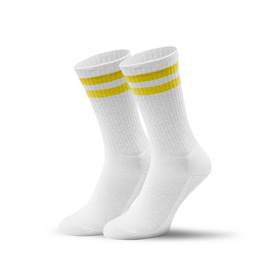 Mr. Socks Tennissocken, White / Yellow Pantone Yellow C