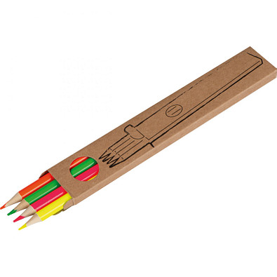 Textmarker Neon-Buntstifte Set, 4-teilig
