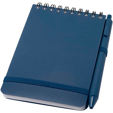 Thalaasa A6 Hardcover Notizbuch aus Ocean Bound Kunststoff mit Kugelschreiber (schwarze Mine), Ozeanblau