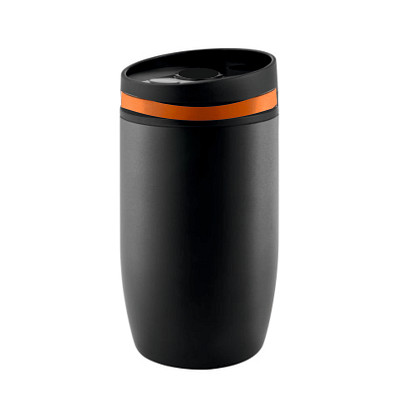 METMAXX® Thermobecher Cup to go, 300 ml, schwarz/orange