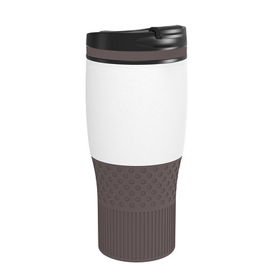Thermobecher RETUMBLER-myBAYAMO GRANDE II, weiß/braun