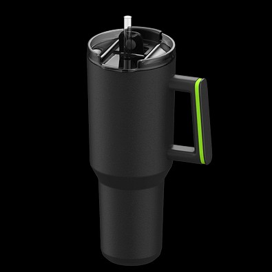 Thermobecher RETUMBLER-myKINGS CANYON 1200, schwarz, Ring hellgrün