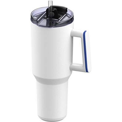 Thermobecher RETUMBLER-myKINGS CANYON 1200, weiß, Ring blau