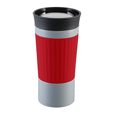 Thermobecher RETUMBLER-myKINGSTON, grau, rot