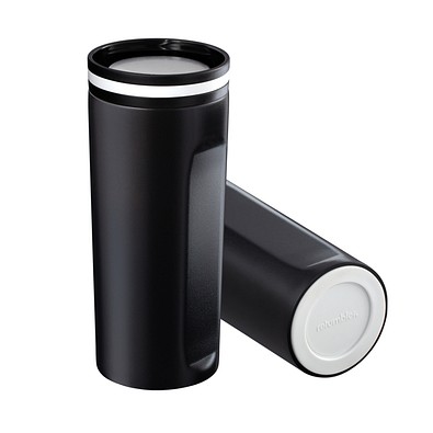 Thermobecher RETUMBLER-mySTEELONE, schwarz/weiß