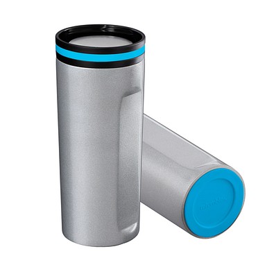 Thermobecher RETUMBLER-mySTEELONE, silber/hellblau