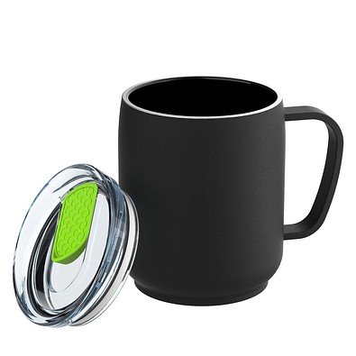 Thermotasse RETUMBLER-myNIZZA CERAMIC, schwarz/hellgrün