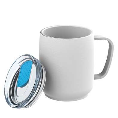 Thermotasse RETUMBLER-myNIZZA CERAMIC, weiß/hellblau