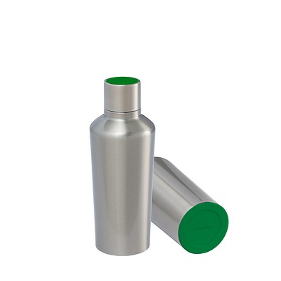 Thermotrinkflasche RETUMBLER-myDRINQEO 500, silber/grün