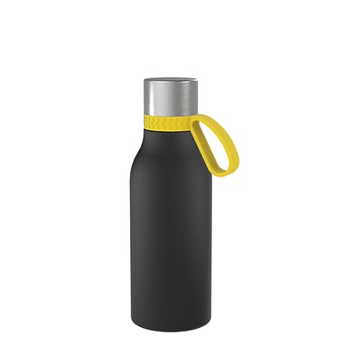 Thermotrinkflasche RETUMBLER-myNIZZA II 420 CERAMIC, schwarz, Ring gelb