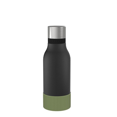 Thermotrinkflasche RETUMBLER-myNIZZA II 420 CERAMIC, schwarz, Sleeve dunkelgrün