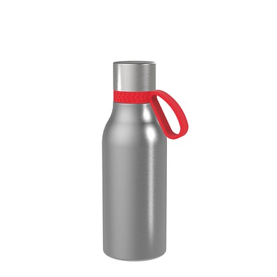 Thermotrinkflasche RETUMBLER-myNIZZA II 420 CERAMIC, silber, Ring rot