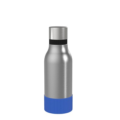 Thermotrinkflasche RETUMBLER-myNIZZA II 420 CERAMIC, silber, Sleeve blau