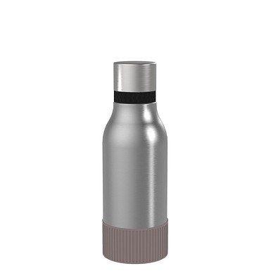 Thermotrinkflasche RETUMBLER-myNIZZA II 420 CERAMIC, silber, Sleeve braun