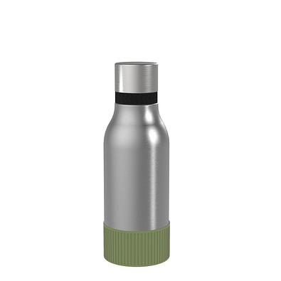 Thermotrinkflasche RETUMBLER-myNIZZA II 420 CERAMIC, silber, Sleeve dunkelgrün