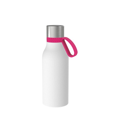 Thermotrinkflasche RETUMBLER-myNIZZA II 420 CERAMIC, weiß, Ring magenta