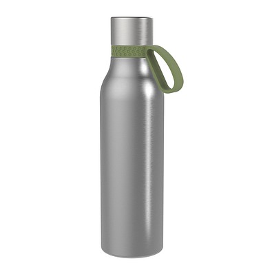 Thermotrinkflasche RETUMBLER-myNIZZA II 600 CERAMIC, silber, Ring dunkelgrün
