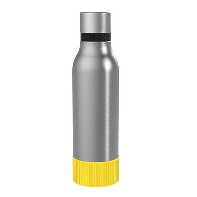 Thermotrinkflasche RETUMBLER-myNIZZA II 600 CERAMIC, silber, Sleeve gelb