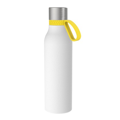 Thermotrinkflasche RETUMBLER-myNIZZA II 600 CERAMIC, weiß, Ring gelb
