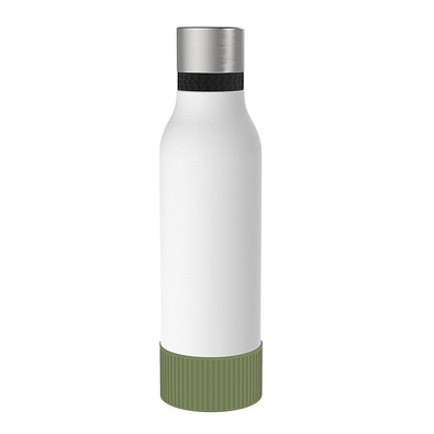 Thermotrinkflasche RETUMBLER-myNIZZA II 600 CERAMIC, weiß, Sleeve dunkelgrün