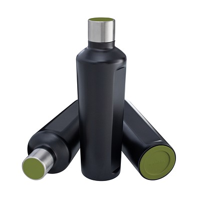 Thermotrinkflasche RETUMBLER-mySTEELONE, schwarz/dunkelgrün