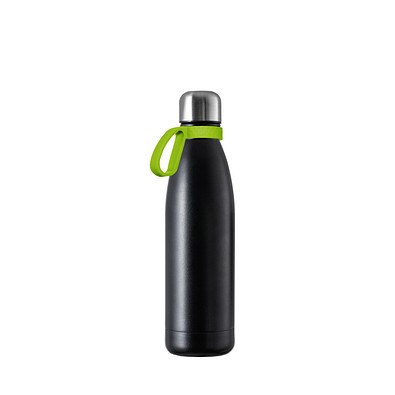 Thermotrinkflasche RETUMBLER-NIZZA, schwarz, Ring hellgrün