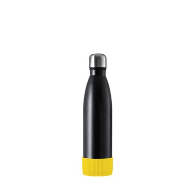 Thermotrinkflasche RETUMBLER-NIZZA, schwarz, Sleeve gelb