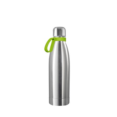 Thermotrinkflasche RETUMBLER-NIZZA, silber, Ring hellgrün