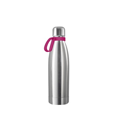 Thermotrinkflasche RETUMBLER-NIZZA, silber, Ring magenta
