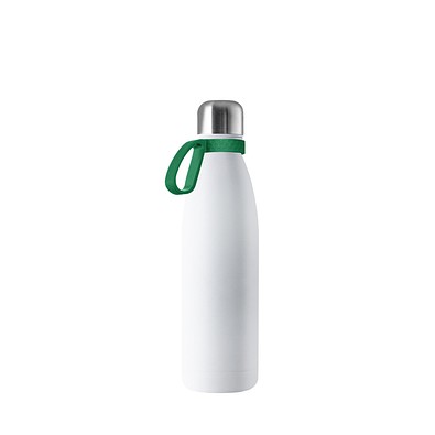 Thermotrinkflasche RETUMBLER-NIZZA, weiß, Ring grün