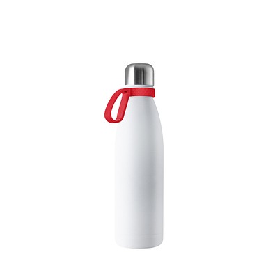 Thermotrinkflasche RETUMBLER-NIZZA, weiß, Ring rot