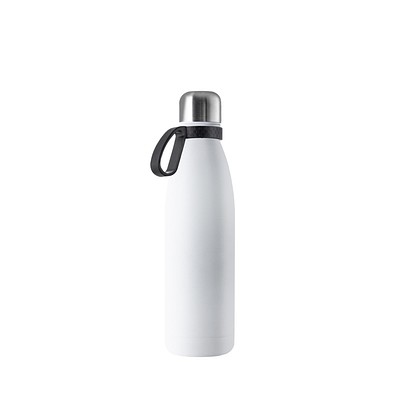 Thermotrinkflasche RETUMBLER-NIZZA, weiß, Ring schwarz