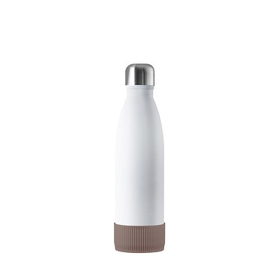 Thermotrinkflasche RETUMBLER-NIZZA, weiß, Sleeve braun