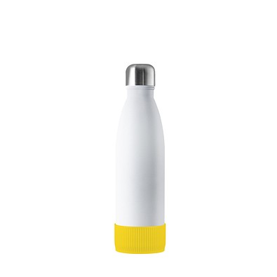 Thermotrinkflasche RETUMBLER-NIZZA, weiß, Sleeve gelb