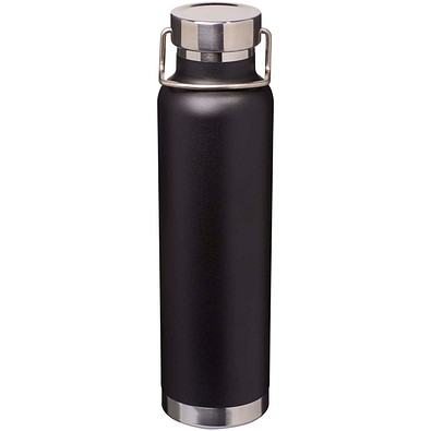 Thor 650 ml RCS-zertifizierte Kupfer-Vakuum Isolierflasche aus recyceltem Edelstahl, schwarz