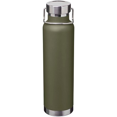 Thor 650 ml RCS-zertifizierte Kupfer-Vakuum Isolierflasche aus recyceltem Edelstahl, waldgrün
